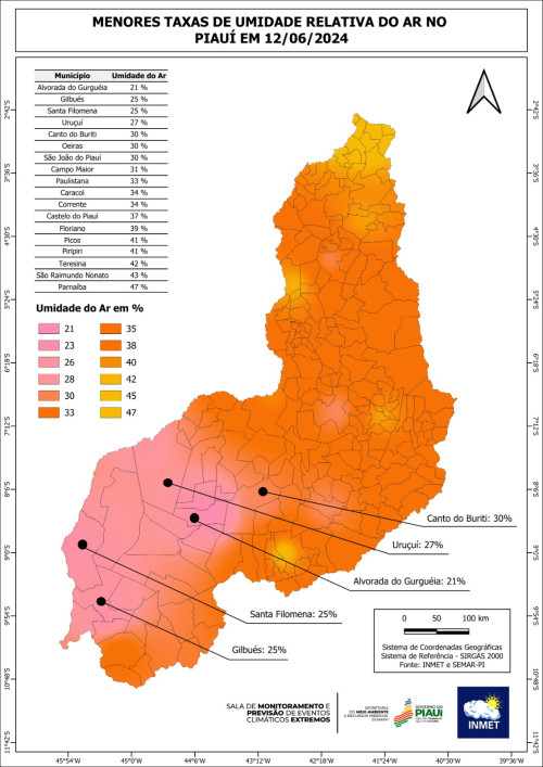 Umidade relativa do ar no Piauí - (Divulgação)