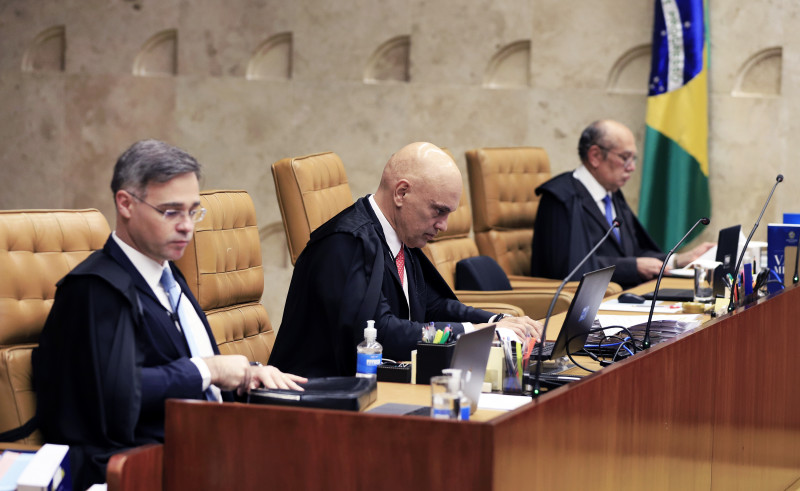 Ministro Alexandre de Moraes, ao centro, que tomou a decisão - (Nelson Jr./SCO/STF)