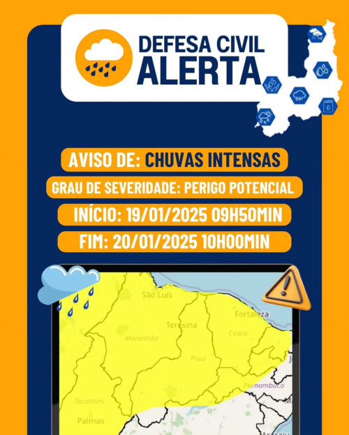 INMET emitiu alerta para chuvas intensas em todo o Estado - (Reprodução/Instagram)