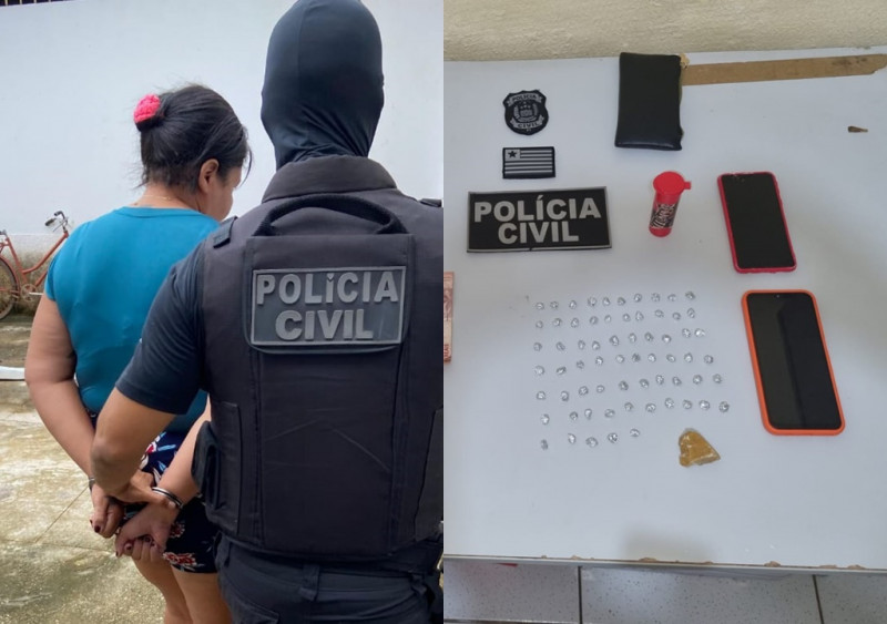Mulher é presa em flagrante arremessando bolsa com drogas em José de Freitas