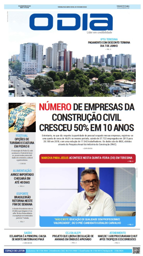 Confira os principais destaques do Jornal O Dia desta quinta-feira (30) - (ODIA)