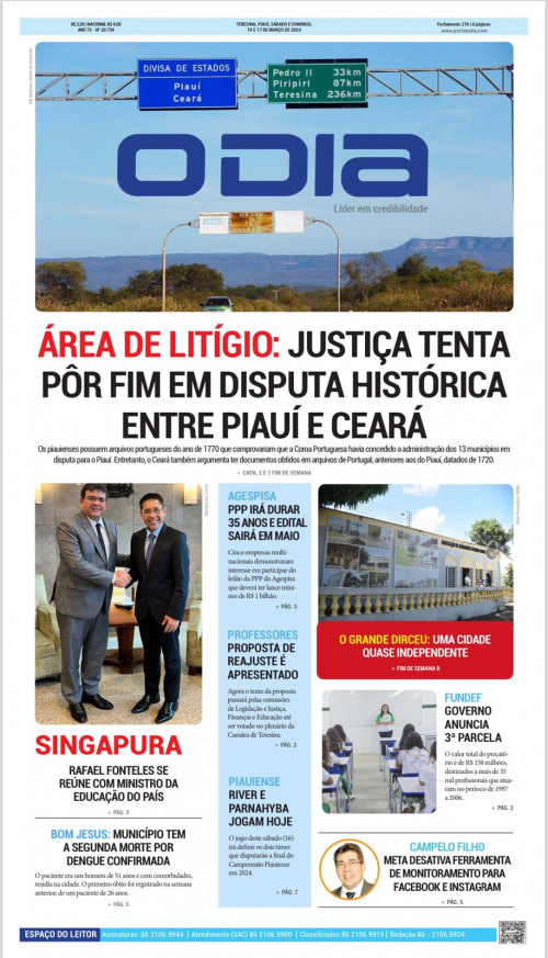 Veja os destaques do Jornal O DIA de hoje, sábado (16) - (Reprodução/ODIA )