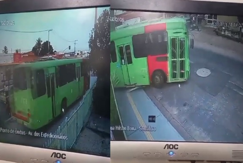 Vídeo: Ônibus perde freio e motorista evita acidente na Avenida dos Expedicionários