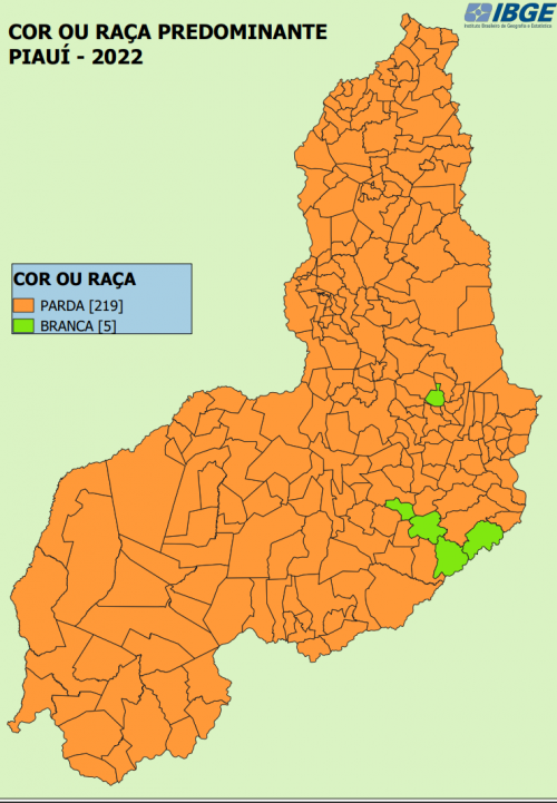 Segundo o IBGE, não há cidades do Piauí em que ocorra a predominância de outras cores ou raças - (Divulgação/IBGE)