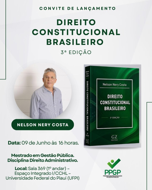 #Livro - Grazie pelo Convite do meu querido amigo Nelson Nery Costa para o lançamento do seu livro. Imperdível. Chics!!! - (Arquivo Pessoal)