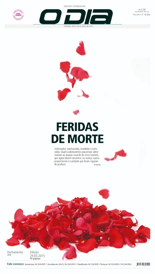 Em “Feridas de Morte” (2015), pétalas caídas representam a brutalidade do ocorrido e o impacto emocional causado pelo crime cometido em Castelo do Piauí. - (O Dia)