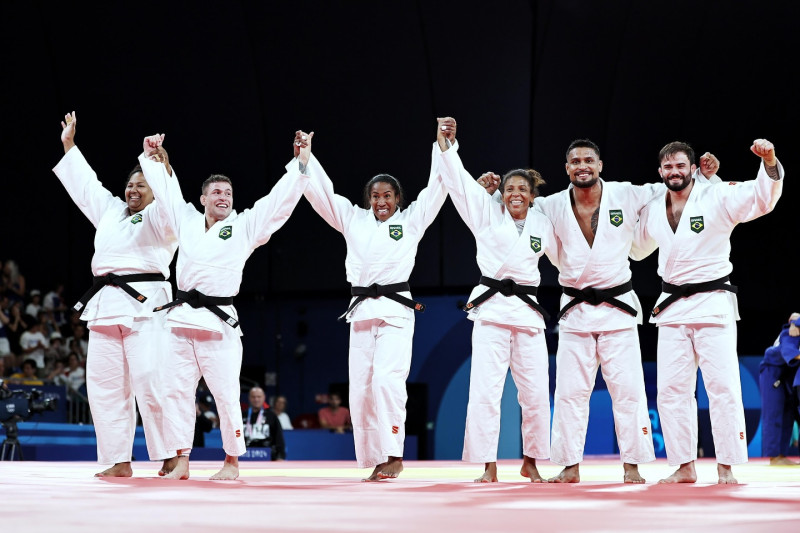 Olimpíadas 2024: Brasil conquista bronze no judô por equipes - (Foto: Miriam Jeske/COB)