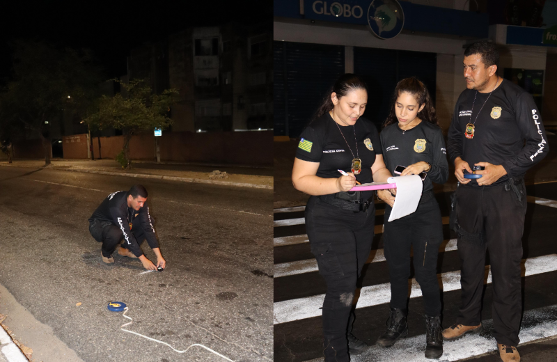 Peritos da Polícia Científica isolaram local do acidente na noite de quinta-feira (27) - (Divulgação/Polícia Científica )