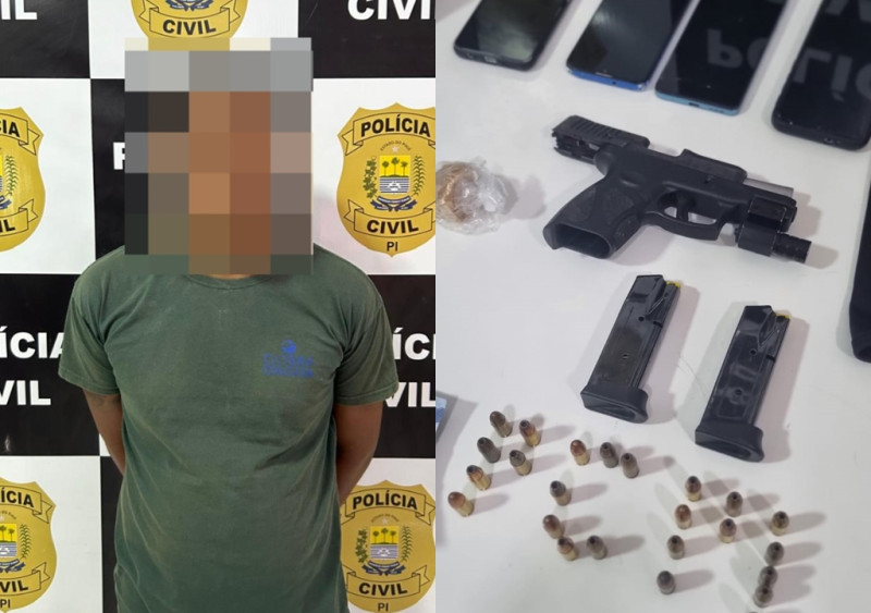 Teresina: homem é preso com arma, drogas, celulares e balaclavas na zona Leste