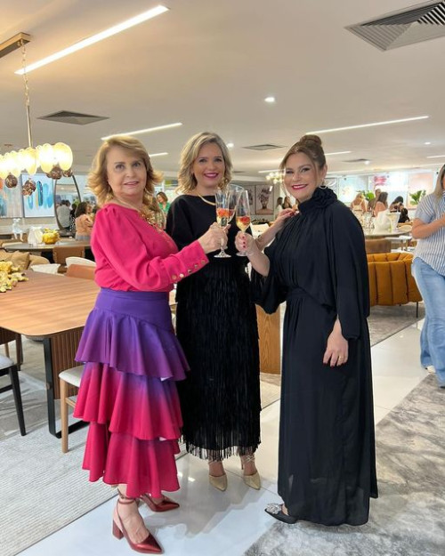 #Amigas - Um click das queridas empresárias Ana Nery Olímpio de Holanda e Karine Holanda ea arquiteta Vânia Sousa em noite de lançamento do showroom/2024 da Aninha Home. Chics!!! - (Arquivo Pessoal)