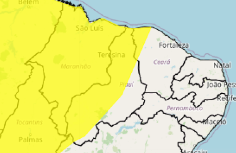 Teresina e mais 155 cidades estão em alerta para chuvas neste fim de semana; veja lista - (Reprodução /INMET)