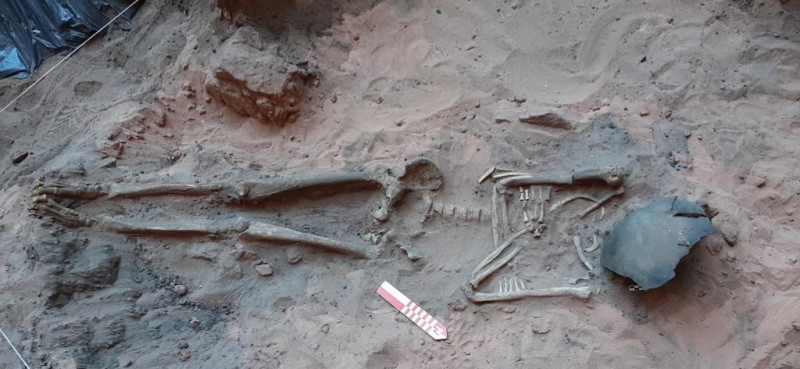 Esqueleto indígena encontrado no Piauí - (Divulgação)