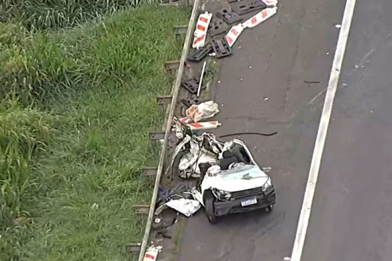 Quatro pessoas morrem em acidente na rodovia dos Bandeirantes (SP) - (Reprodução/TV Globo)