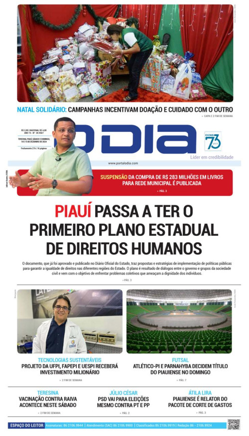 Confira os destaques do Jornal O Dia deste sábado (14)