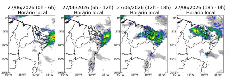 Teresina pode ter chuva neste sábado (27); veja a previsão para o fim de semana - (Inmet)