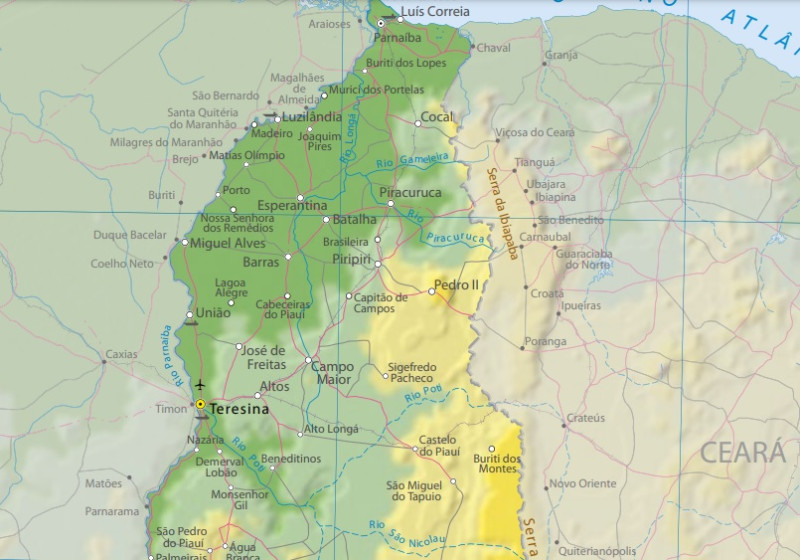 Área em litígio do Piauí aparece como sendo do Ceará em novo Atlas do IBGE