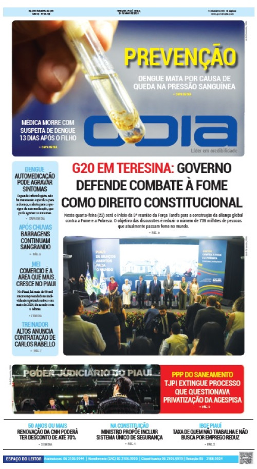 Confira os principais destaques do Jornal O Dia desta terça-feira (21)