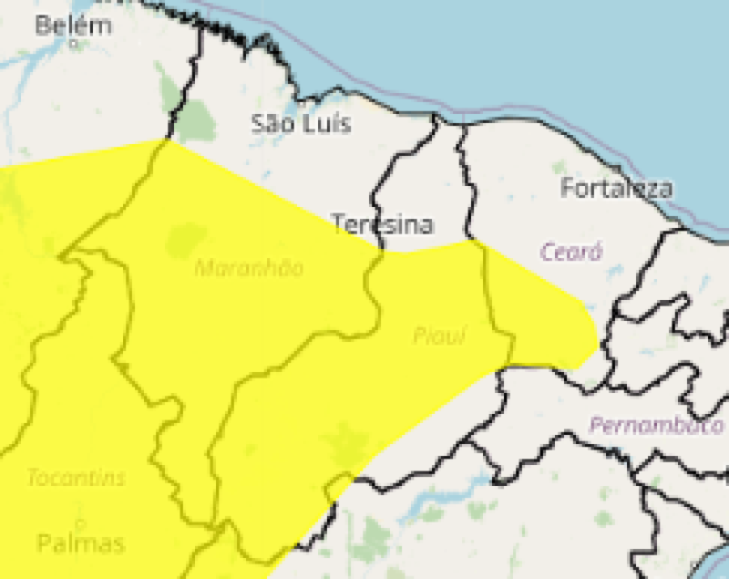 Alerta de chuvas intensas atinge quase 70% dos municípios no Piauí - (Reprodução)