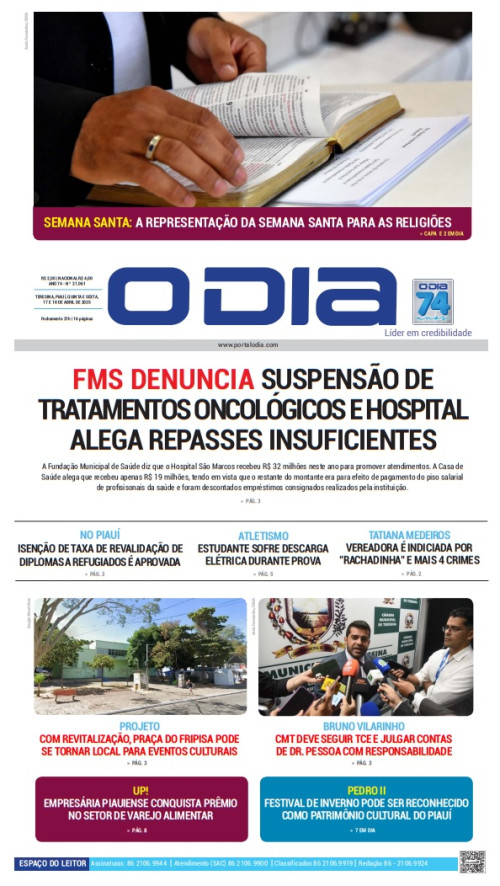 Confira os principais destaques do Jornal O Dia desta quinta-feira (17)