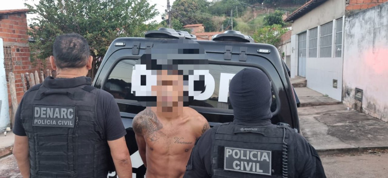 "Pepeu", preso pela Polícia Civil no bairro Cidade Leste, em Teresina. - (Divulgação / Polícia Civil - PI)