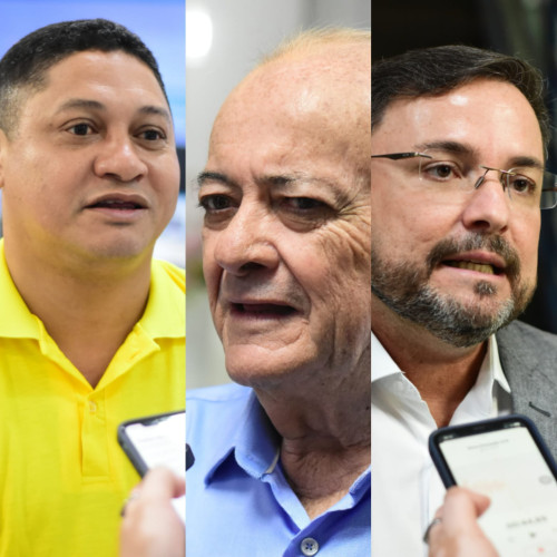 Francinaldo Leão (PSOL), Sílvio Mendes (União Brasil) e Fábio Novo (PT). - (Jailson Soares/O Dia)