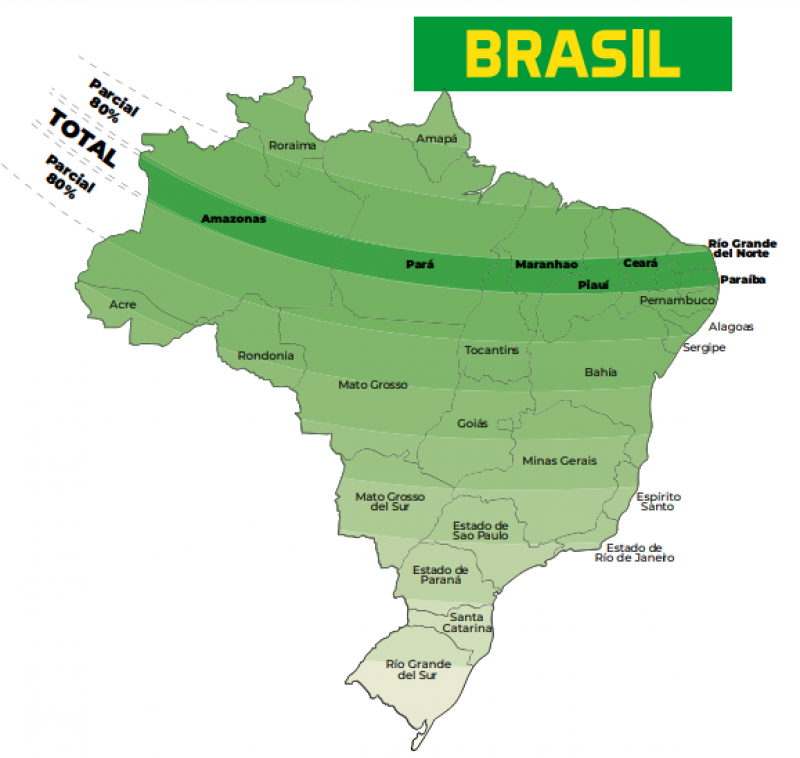 Visibilidade do eclipse anular solar no Brasil - (Escritório para Divulgação da Astronomia da IAU)