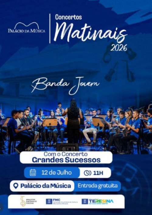 Domingo (12), às 11h, a Banda Jovem sobe ao palco do Projeto Concertos Matinais 2026  - (Divulgação)