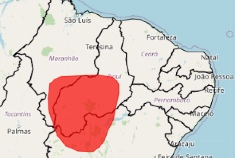 Baixa umidade: 81 municípios do Piauí em alerta vermelho - (Fonte: INMET)