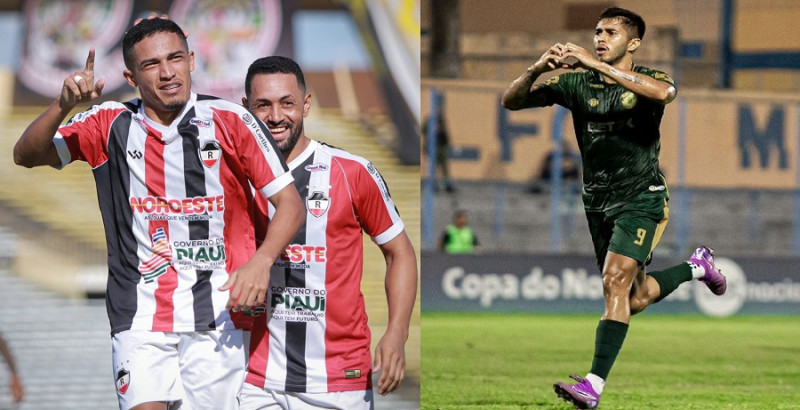 Veja o que River e Altos precisam para garantir classificação nas quartas da Copa do Nordeste. - (Reprodução / Maria Vitória / River AC e Samuel Pereira / A.A Altos)