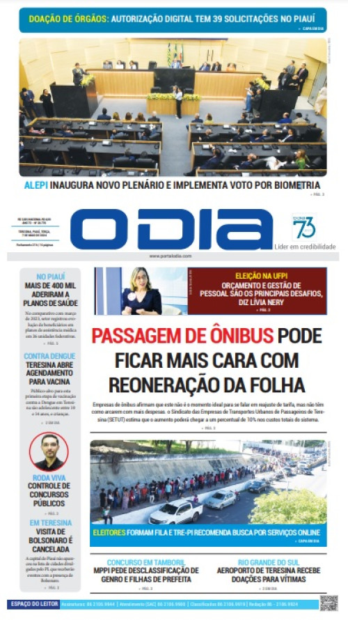 Confira os principais destaques do Jornal O Dia desta terça-feira (07)