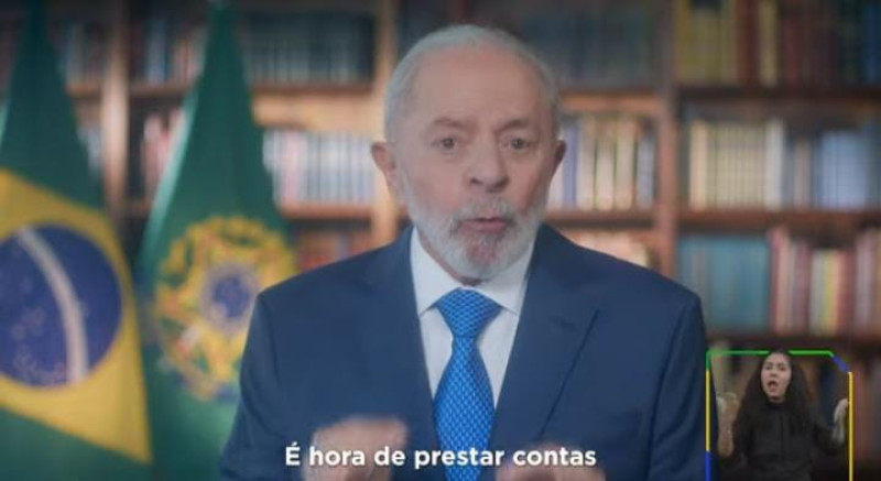 Lula durante pronunciamento à nação - (Reprodução)