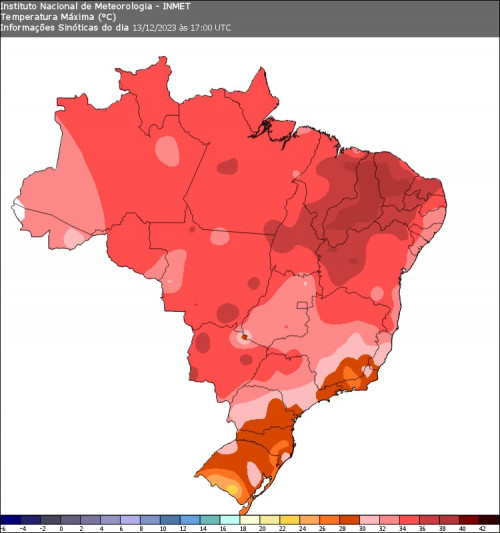 Piauí é estado mais quente do Brasil nesta quarta-feira (13) - (Reprodução/Whatsapp)