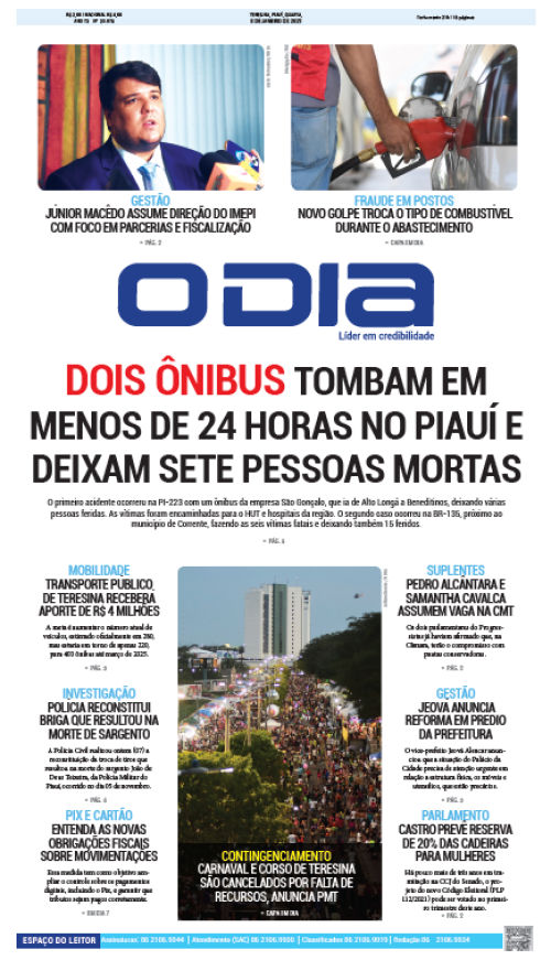 Confira os principais destaques do Jornal O Dia desta quarta-feira (08)