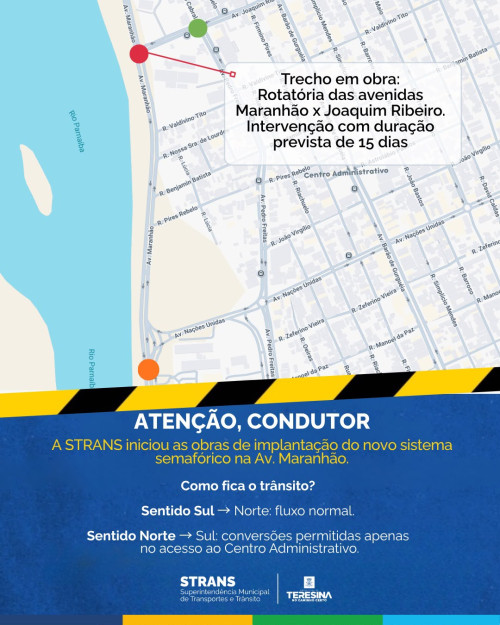 Trecho será interDItado por 15 dias e condutores devem buscar rotas alternativas - (Divulgação / STRANS)