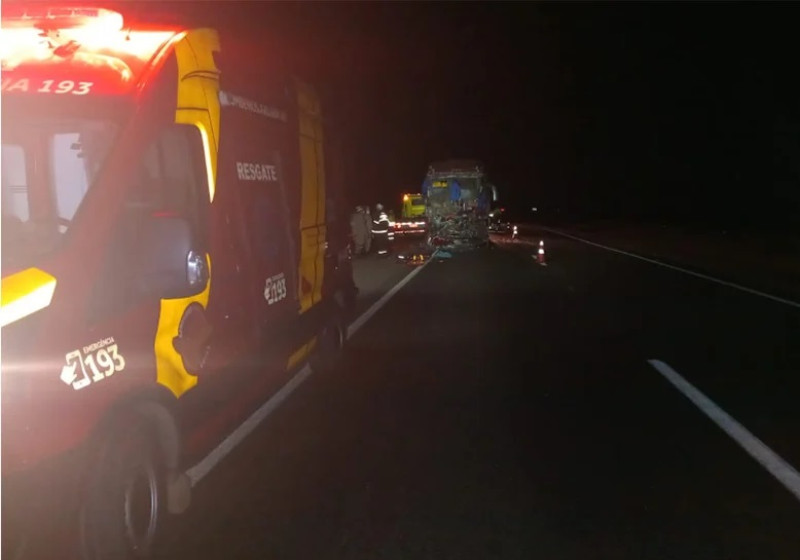 Ônibus com destino ao Piauí colide em Goiás e duas pessoas morrem - (Divulgação/PRF)