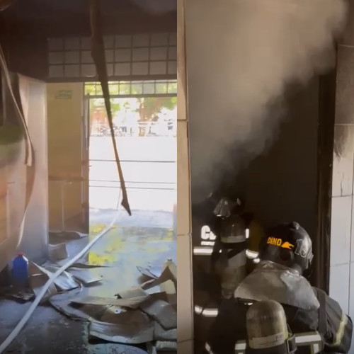 Incêndio atingiu laboratório de química na UFPI neste sábado (3) - (Divulgação/Corpo de Bombeiros)