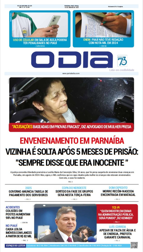 Confira os principais destaques do Jornal O Dia desta terça (14)