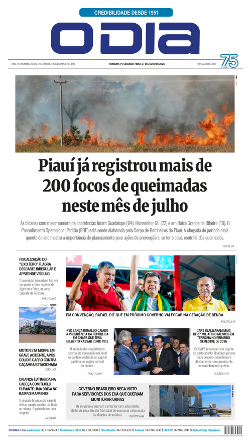 Confira os principais destaques do Jornal O Dia desta segunda-feira (27)