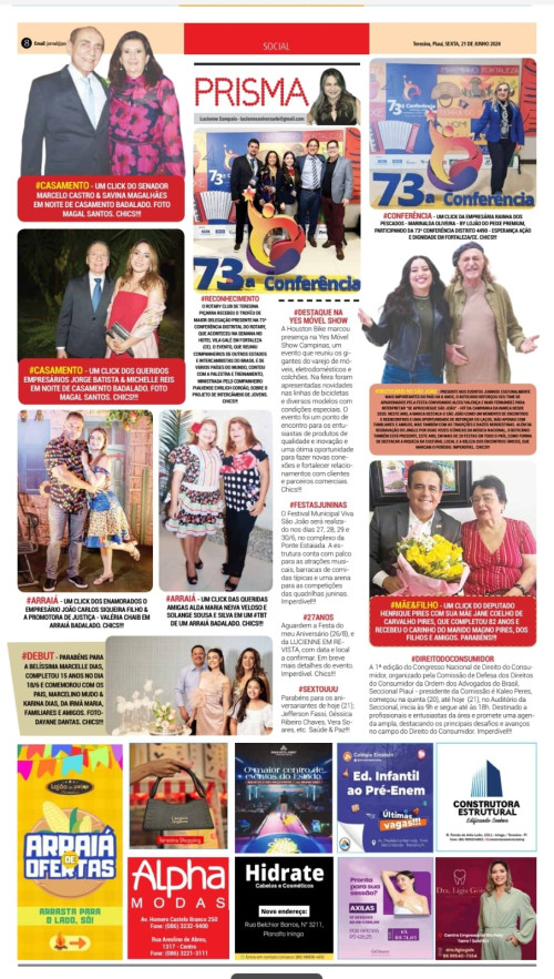 #PRISMA - Confira (21) a nossa coluna PRISMA no Jornal & Portal O DIA e nas nossas Redes Sociais. Chics!!! - (Divulgação)