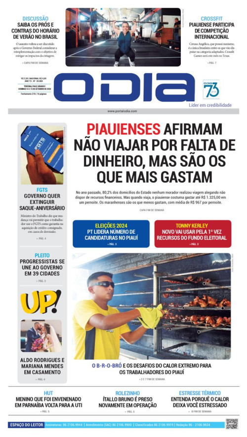 Confira os principais destaques do Jornal O Dia deste sábado (14) - (Reprodução)