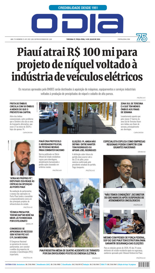 Confira os principais destaques do Jornal O Dia desta terça-feira (14)