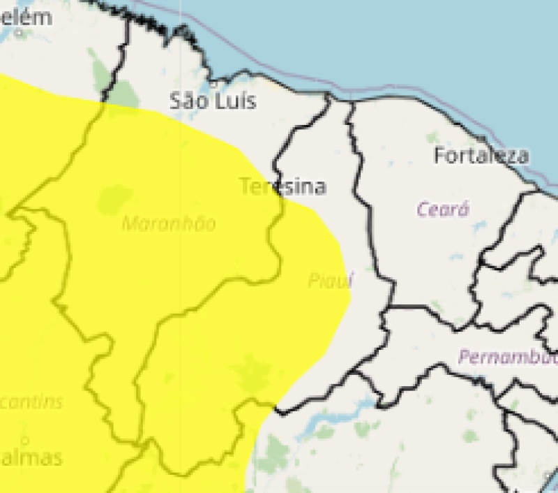 140 cidades do Piauí estão em alerta para chuvas intensas; veja lista - (Reprodução/INMET )