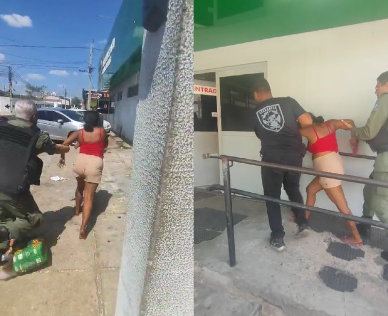 VÍDEO: após furtar picanha e Nutella de supermercado, mulher tenta fugir correndo da Central de Flagrantes