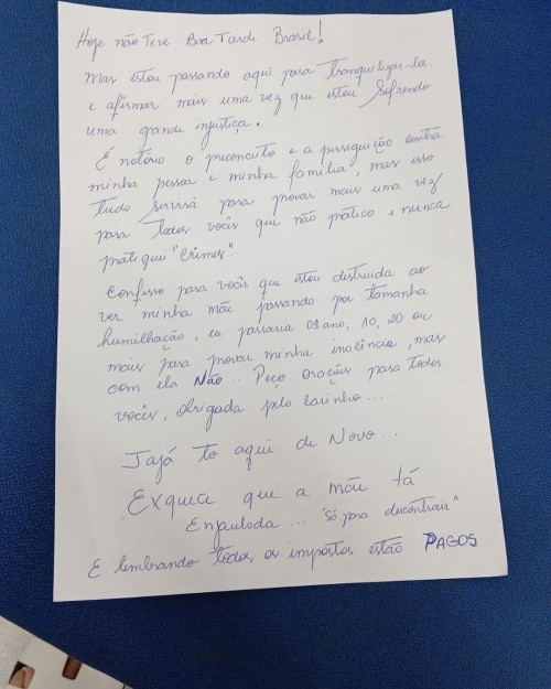 Carta na íntegraDeolane - (Reprodução / Redes Sociais)