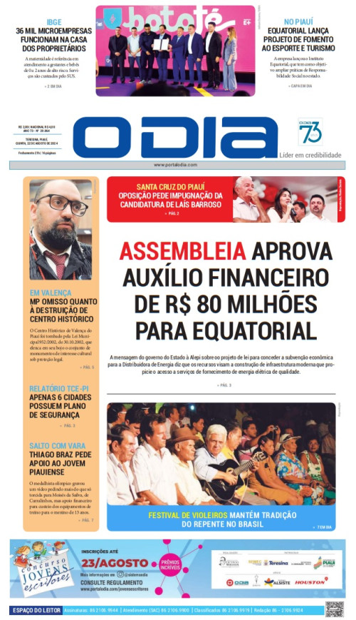 Confira os principais destaques do Jornal O Dia desta quinta-feira (22) - (ODIA)