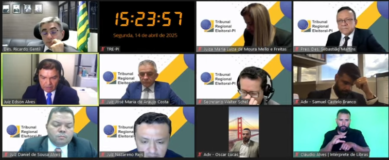 Pedido de habeas corpus é analisado pelo Pleno do TRE-PI - (Reprodução/Youtube)