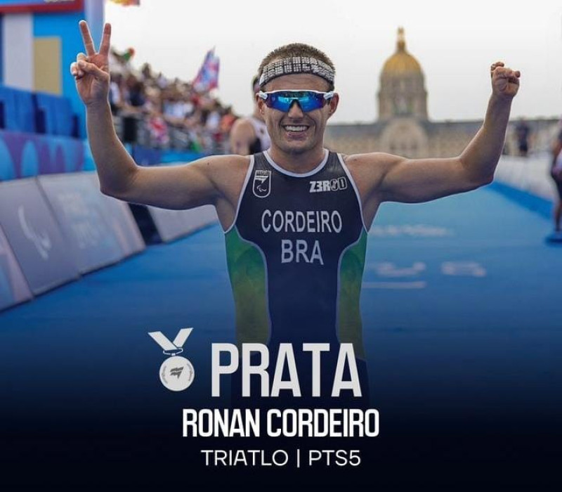 Ronan Cordeiro fatura prata, 1ª medalha do país no triatlo paralímpico