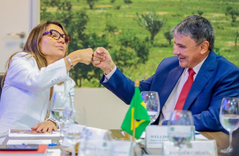 Janja visita Wellington Dias em recado de Lula ao centrão