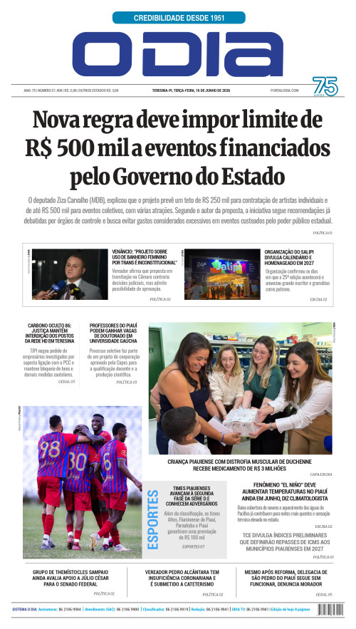 Confira os principais destaques do Jornal O Dia desta terça-feira (16)