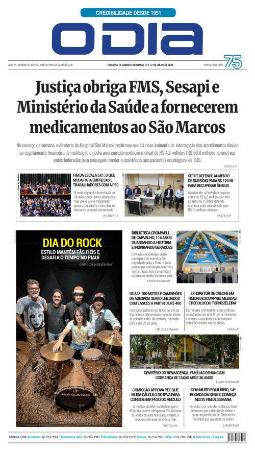 Confira os principais destaques do Jornal O Dia deste final de semana (11 e 12)